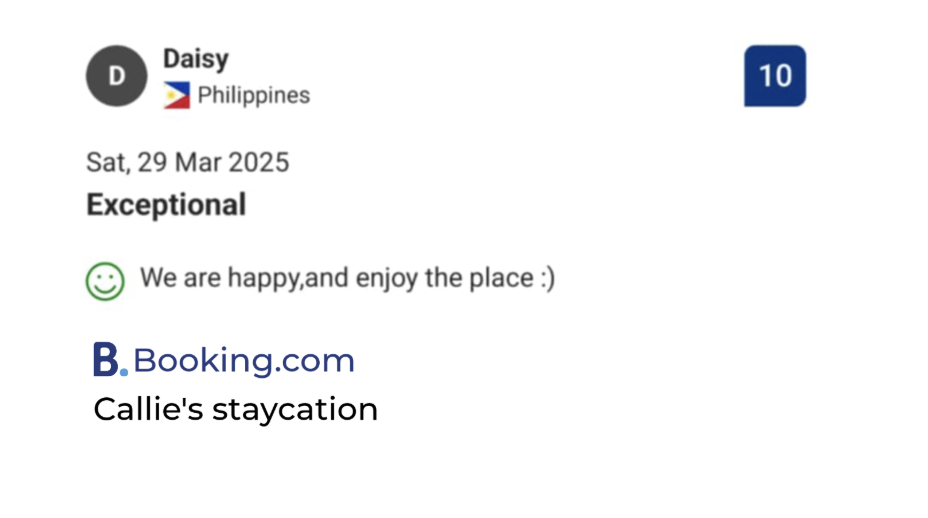 Booking.com Review Screenshot